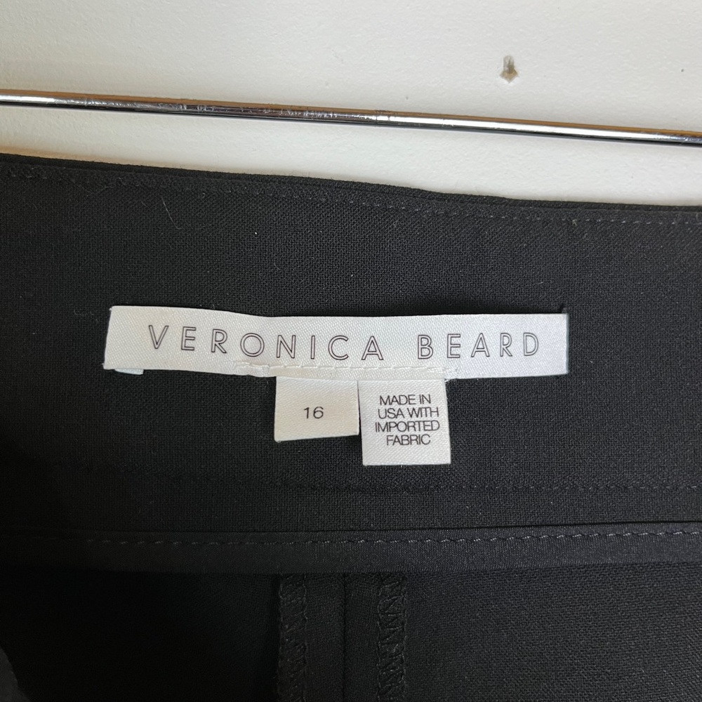 Veronica Beard Womens 16 Mid Rise Pleated Trouser Pants Black Office Corporate - Picture 4 of 9